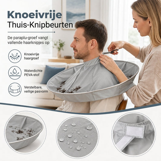 Ademende kapperscape voor volwassenen, grijs, medium formaat en geurloze salonjurk voor het verven van haar