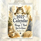 🐱🔥 50% KORTING! 2027 Katten Muurkalender – Maandelijkse Schattige Katten, Groot Datarooster, Dik Papier, Wanddecoratie voor Thuis & Kantoor ✨