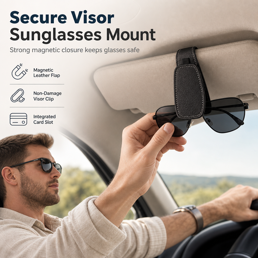 ⏳Tijdelijk 50% korting⏰Auto Zonnebrilhouder met Dubbele Clip & Kaartklem🚗🕶️