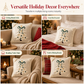 🎄 Geborduurde Kerstboom Kussenhoes met Strik 45x45cm Decoratieve Kussenhoes voor Bank & Woonkamer 🧸