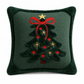 🎄 Geborduurde Kerstboom Kussenhoes met Strik 45x45cm Decoratieve Kussenhoes voor Bank & Woonkamer 🧸