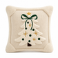 🎄 Geborduurde Kerstboom Kussenhoes met Strik 45x45cm Decoratieve Kussenhoes voor Bank & Woonkamer 🧸