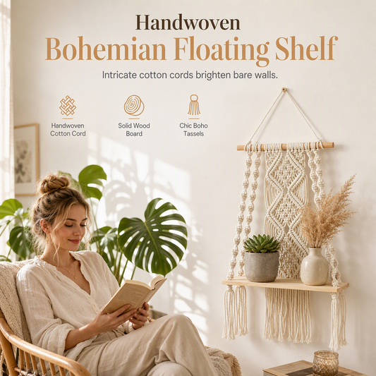 ⏳ 50% KORTING! ⏰Bohemian Handgeweven Wandplank🌿
