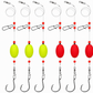 ⏳ 50% KORTING! ⏰Set van 6 pompano-hengelmontages met dobbers voor bot, baars, meerval, haai en blauwbaars