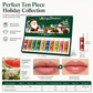 ⏳ 50% KORTING! ⏰ Kerstlippenbalsemset – 10 stuks hydraterende tubes, dubbele geur van watermeloen en bloemen, met een formule op basis van natuurlijke bijenwas – Feestelijke winterlippenverzorging, klaar om cadeau te geven 💋