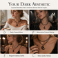 ⏳Limited-time 50% off⏰Gothic Dark Crystal Beaded Chain Necklace with Hollow Out Moon Alloy Pendant🖤🌙