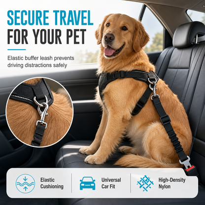 ⏳ 50% KORTING! ⏰ Veiligheidsharnas voor honden in de auto van elastisch nylon🚗🎗️🐕