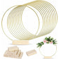 📢📢50% KORTING!! ⏰ Gouden decoratiehoepel met houten standaard