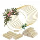 📢📢50% KORTING!! ⏰ Gouden decoratiehoepel met houten standaard