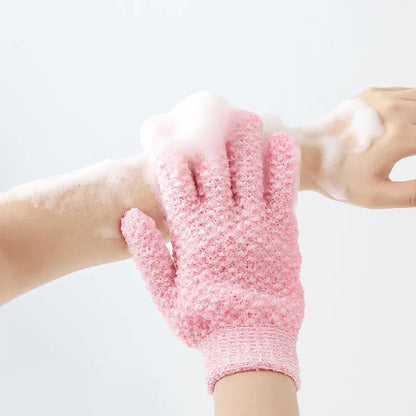 🧤 50% KORTING! 🛁 Exfoliërende badhandschoenen – Vijfvingerig & zacht voor de huid ✨