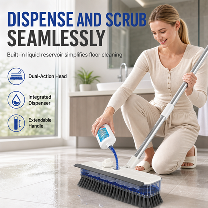 🧹✨ 4-in-1 vloerborstel met vloeistofdispenser – 50% KORTING! Schrobben, schrapen, afstrijken en pincetfunctie, lange steel, stijve borstelharen – voor een grondige reiniging van elke vloer. 💪