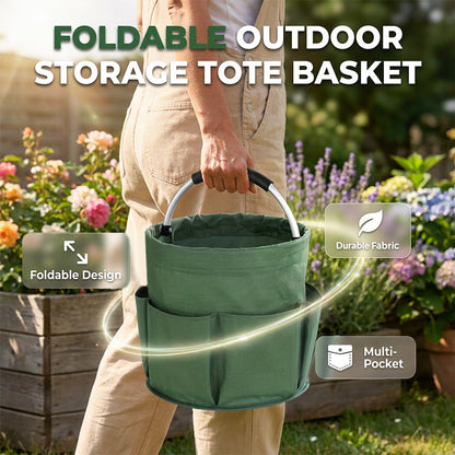 📢📢50% KORTING!! ⏰ Opvouwbare opbergmand met vakken – om tuingereedschap, snacks en benodigdheden te ordenen🌳