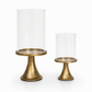 📢📢50% KORTING !! ⏰ Set vintage gouden kandelaars met glazen kappen voor bruiloften en diners bij kaarslicht