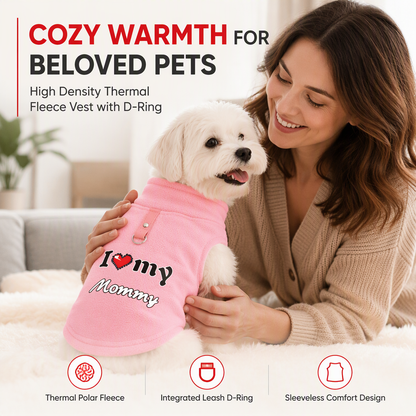 📢📢50% KORTING !! ⏰ Warme trui voor huisdieren met riemring – met het opschrift ‘Love Dad & Mum’, zodat je pup tijdens winterwandelingen lekker warm en stijlvol blijft ❄️