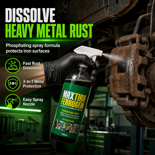 ⏳ Tijdelijke aanbieding⏳ ✨3-in-1 roestverwijderaar en fosfateermiddel voor metalen onderdelen, 500 ml, met sproeikop, voor het verwijderen van vet en roest en het vormen van een roestwerende beschermlaag