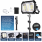 Ultrakrachtige, oplaadbare LED-kampeerlamp op zonne-energie met statief – dubbele stroomvoorziening via zonne-energie en Type-C, magnetische bevestiging en IP66-waterdichtheid voor betrouwbare verlichting, waar je ook bent ✨