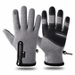 Winterhandschoenen voor buitensporten, waterdicht, winddicht en warm gevoerd, met ritssluiting, geschikt voor fietsen, wandelen en skiën