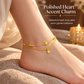 📢📢 50% KORTING✨Dubbellaagse gouden hartvormige bedel-enkelband voor dames met kleine kraaltjes – voetjuwelen als cadeau