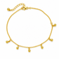 📢📢 50% KORTING✨Dubbellaagse gouden hartvormige bedel-enkelband voor dames met kleine kraaltjes – voetjuwelen als cadeau