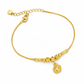 📢📢 50% KORTING✨Dubbellaagse gouden hartvormige bedel-enkelband voor dames met kleine kraaltjes – voetjuwelen als cadeau