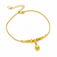 📢📢 50% KORTING✨Dubbellaagse gouden hartvormige bedel-enkelband voor dames met kleine kraaltjes – voetjuwelen als cadeau