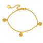 📢📢 50% KORTING✨Dubbellaagse gouden hartvormige bedel-enkelband voor dames met kleine kraaltjes – voetjuwelen als cadeau