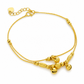 📢📢 50% KORTING✨Dubbellaagse gouden hartvormige bedel-enkelband voor dames met kleine kraaltjes – voetjuwelen als cadeau