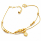 📢📢 50% KORTING✨Dubbellaagse gouden hartvormige bedel-enkelband voor dames met kleine kraaltjes – voetjuwelen als cadeau