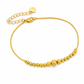 📢📢 50% KORTING✨Dubbellaagse gouden hartvormige bedel-enkelband voor dames met kleine kraaltjes – voetjuwelen als cadeau
