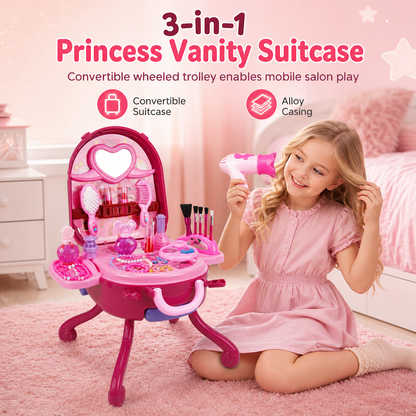 📢📢 50% KORTING🎀 Make-upkoffer voor kinderen – Draagbare verkleedset voor meisjes