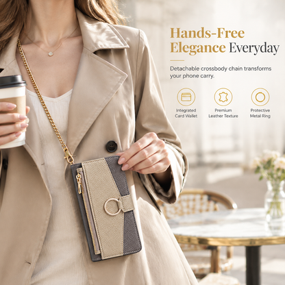 📱 50% KORTING! ✨ Luxe crossbody-portemonnee-hoesje voor je telefoon met kaartvakjes en standaard 👛