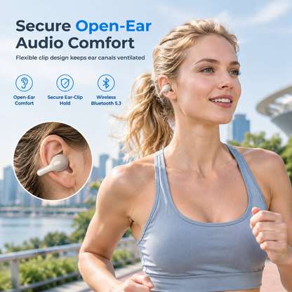 Draadloze Bluetooth-oordopjes met open oorclip voor sport