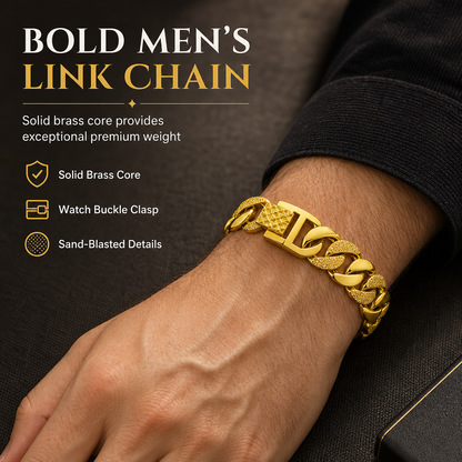📢📢50% KORTING !! ⏰Vietnamese armband voor heren in zandgoud-stijl – matte, gezandstraalde afwerking en horlogesluiting💎