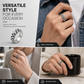 📢📢 50% KORTING💍Zwart-witte roestvrijstalen spinnerring met dambordpatroon die ronddraait