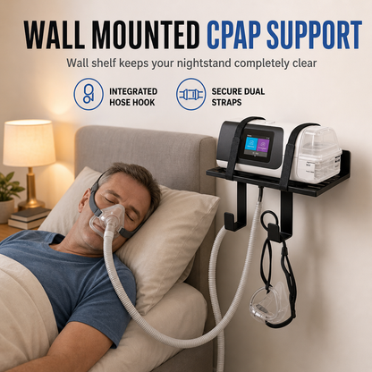 💤CPAP Wandplank & Organizer — ruimtebesparend, voor een opgeruimd nachtkastje en een ongestoorde slaap🛏️