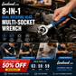 ⏳ 50% KORTING! ⏰ 8-in-1 multislot-moersleutel met dubbele draaibare kop, 8-19 mm